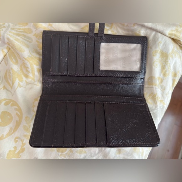 Michael Kors Brown Leather  Wallet | Gold Logo | 12 Card Slots | - Picture 3 of 9